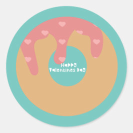 Happy Valentines Day Confetti Herzlich Mattierter Runder Aufkleber