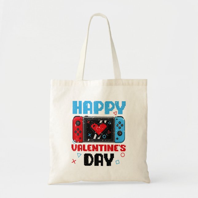 Happy Valentines Day Controller Video Game Heart B Tragetasche (Vorne)