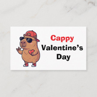 Happy Valentine's Day Cool Capybara Classroom Card Begleitkarte