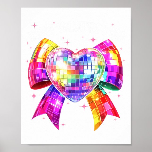 Happy Valentine's Day Coquette Disco Ball Heart Gi Poster (Vorne)