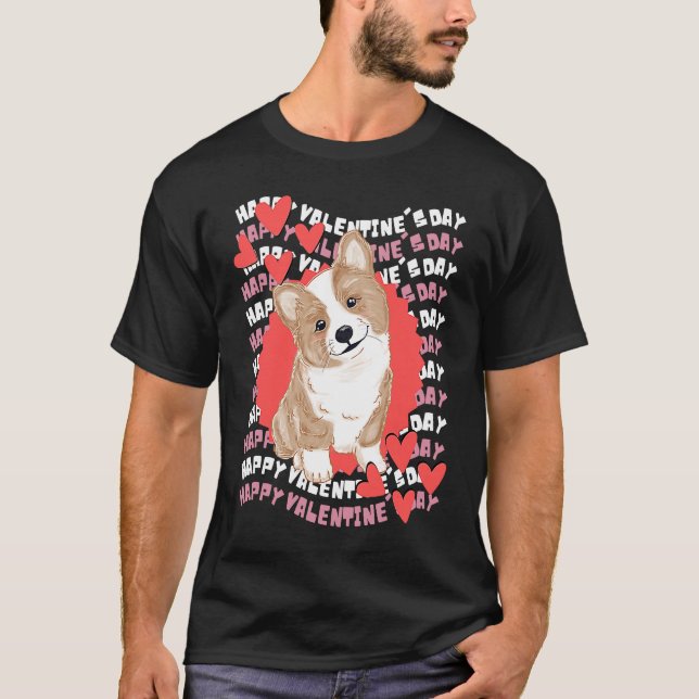 Happy Valentine's Day Corgi Valentine Teacher Vale T-Shirt (Vorderseite)
