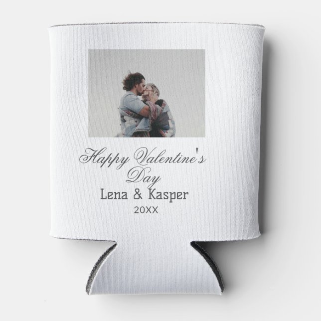 Happy Valentine's day couple photo modern simple t Dosenkühler (Vorderseite)