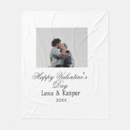 Happy Valentine's day couple photo modern simple t Fleecedecke