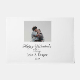 Happy Valentine's day couple photo modern simple t Fußmatte