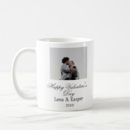 Happy Valentine's day couple photo modern simple t Kaffeetasse