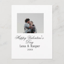 Happy Valentine's day couple photo modern simple t Postkarte