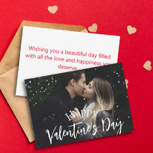 happy valentines day couple photo stylish mitteilungskarte