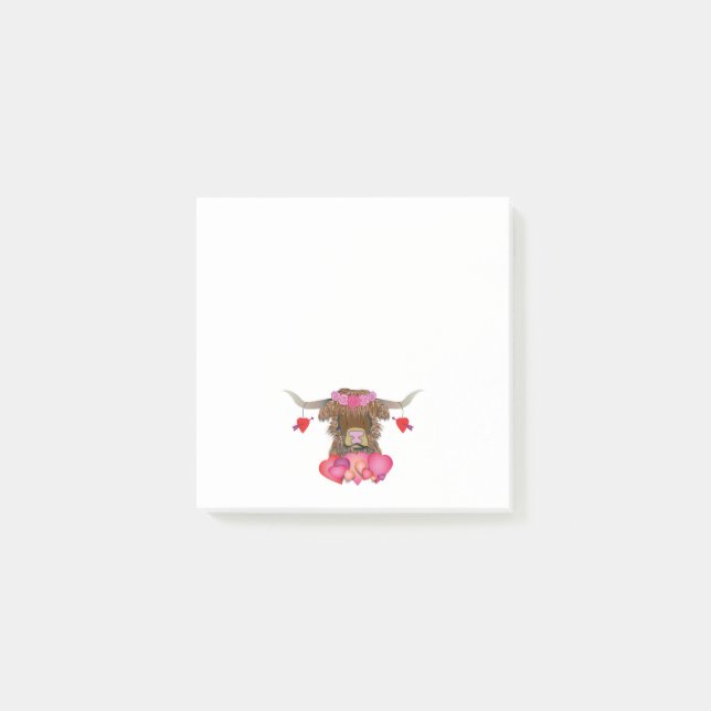 Happy Valentines Day Cow Post-it Klebezettel (Vorderseite)