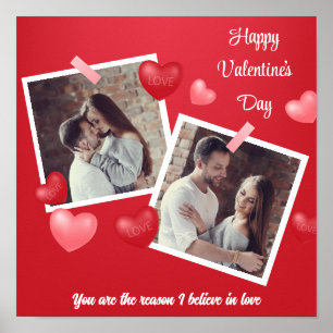 Happy Valentine's Day Custom Foto and Text Poster
