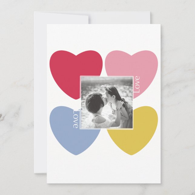 Happy valentine's day - Custom Foto Collage Einladung (Vorderseite)