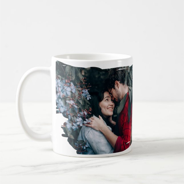 Happy Valentine's Day Custom Foto & Names Tasse (Links)