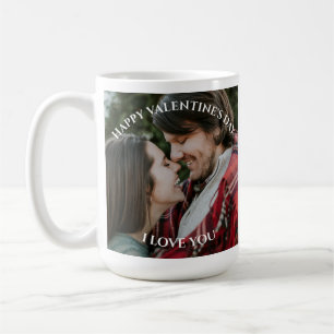 Happy Valentine's Day Custom Paar Name Foto Kaffeetasse