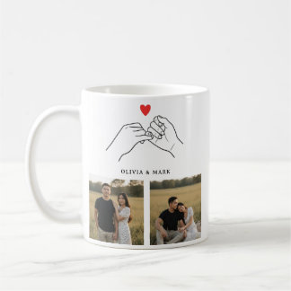 Happy Valentines Day Custom Photo Collage Romantic Kaffeetasse