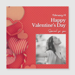 Happy valentine's day Custom Photo Red Hearts Magnetkarte