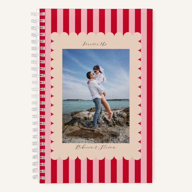 Happy Valentine's Day Custom Photograph Modern Notizbuch (Vorderseite)