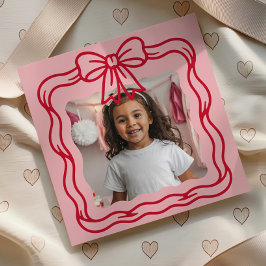 Happy Valentine's Day Custom Photograph Wavy Bow Mitteilungskarte