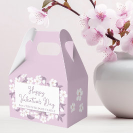 Happy Valentine's Day Custom Pink Floral Party Geschenkschachtel