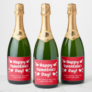 Happy Valentine's Day Custom Sparkling Weinlabel