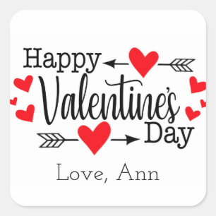 Happy Valentine's Day Custom Valentines Aufkleber