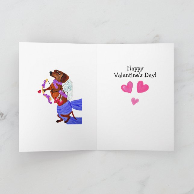 Happy Valentine's Day Dachshund Doggie Card Karte (Innenseite)