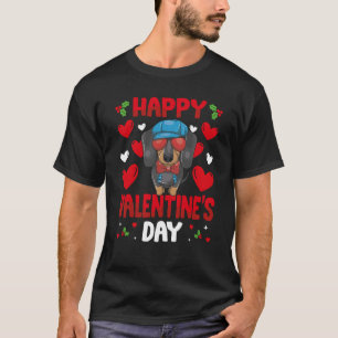 Happy Valentines Day Dackel Herz Liebe Tier T-Shirt