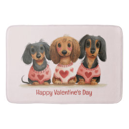 Happy Valentines Day Dackel Hunde Badematte