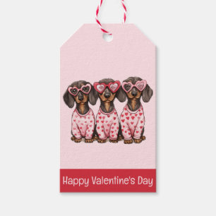 Happy Valentines Day Dackel Hunde Geschenkanhänger