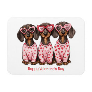 Happy Valentines Day Dackel Hunde Magnet