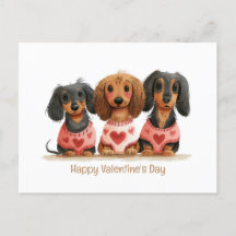 Happy Valentines Day Dackel Hunde
