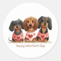 Happy Valentines Day Dackel Hunde