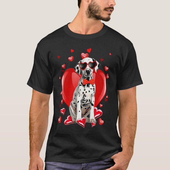 Happy Valentines Day Dalmatian   Dog  V Day T-Shirt (Vorderseite)