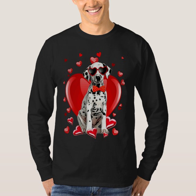 Happy Valentines Day Dalmatian   Dog  V Day T-Shirt (Vorderseite)