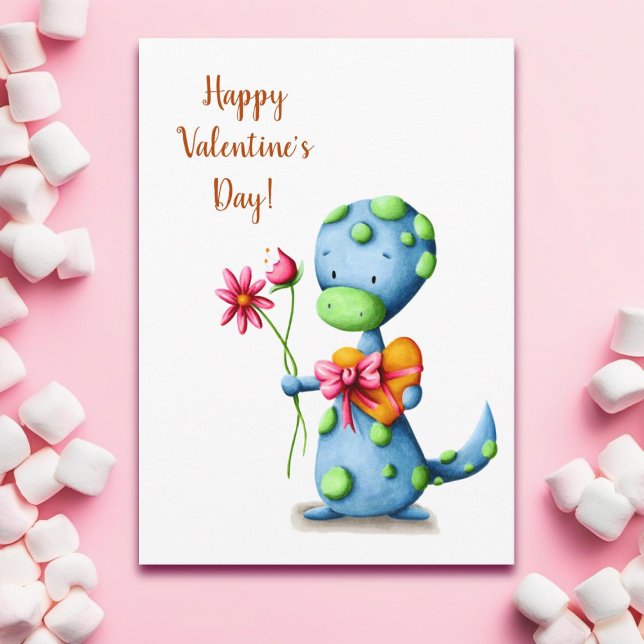 Happy Valentines Day Dinosaur Karte (Von Creator hochgeladen)
