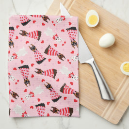 Happy Valentines Day Dobermann Hunde Geschirrtuch