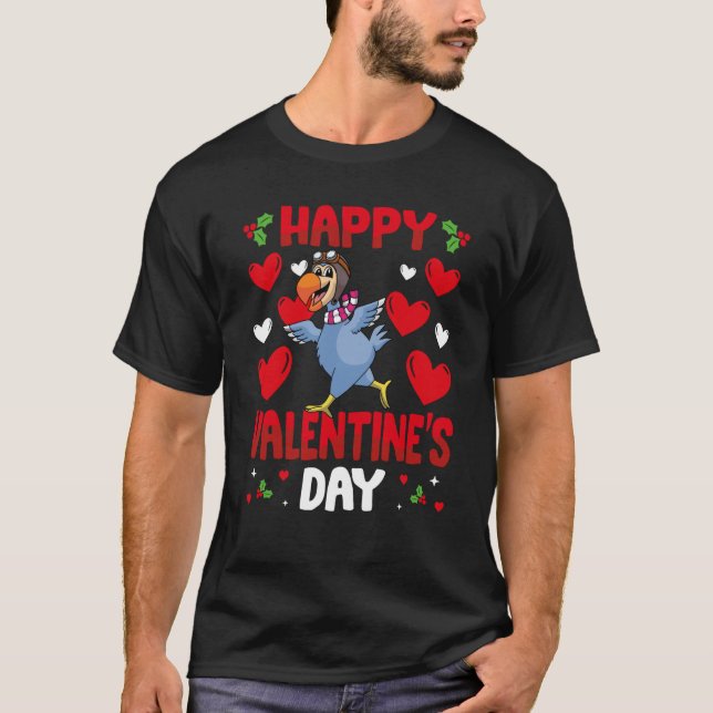 Happy Valentines Day Dodo Bird Heart Love Animal T-Shirt (Vorderseite)