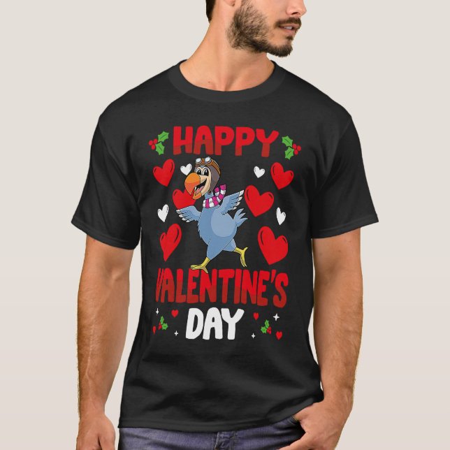 Happy Valentines Day Dodo Bird Heart Love Animal T-Shirt (Vorderseite)