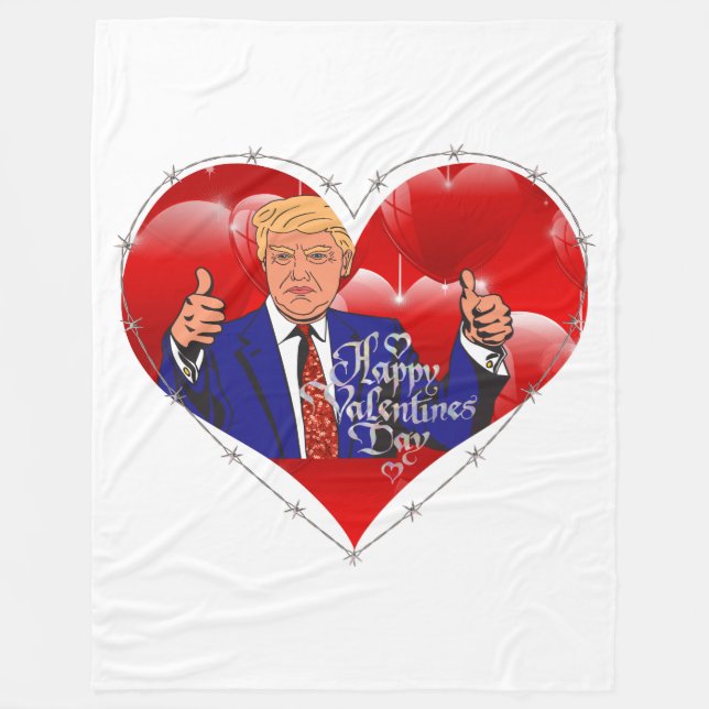 Happy Valentines Day Donald Trump Decke (Vorderseite)