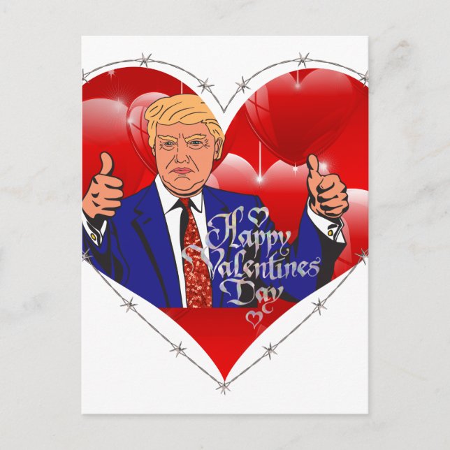 Happy Valentines Day Donald Trump Feiertagspostkarte (Vorderseite)