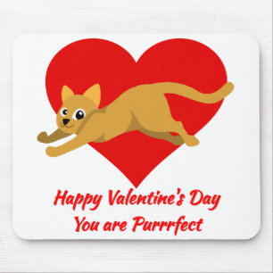 Happy Valentine's Day Du bist Purrfect niedliche K Mousepad