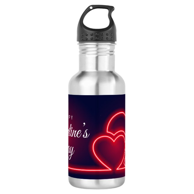 Happy Valentine's Day Edelstahlflasche (Vorderseite)