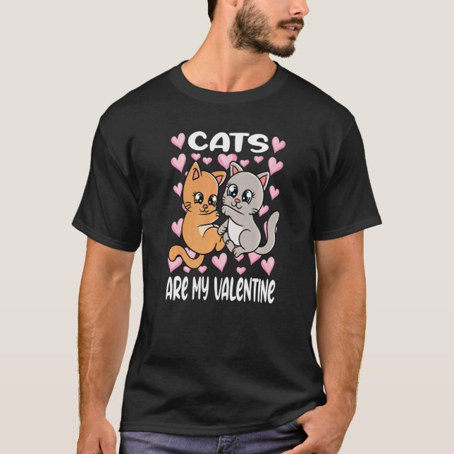 Happy Valentine's Day Ein paar Niedliche Katzen si T-Shirt (Vorderseite)
