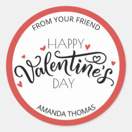 Happy valentine's day Elegant Runder Aufkleber