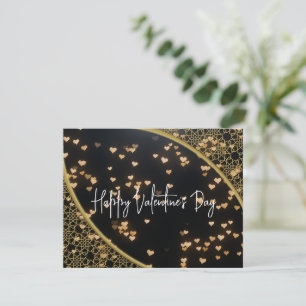 Happy Valentine's Day - Elegante Gold Farbe Detail Mitteilungskarte