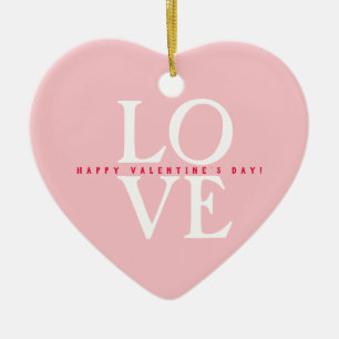 Happy Valentine's Day Elegante Liebe Romantisches  Keramik Ornament