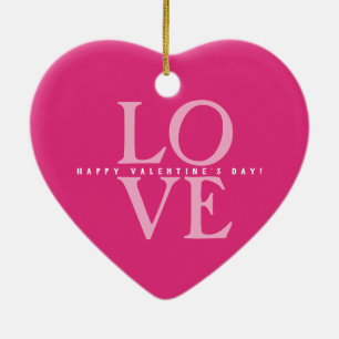 Happy Valentine's Day Elegante Liebe Romantisches  Keramik Ornament
