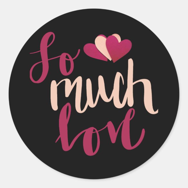 Happy Valentine's Day Elegante Skript Herz Text Runder Aufkleber (Vorderseite)