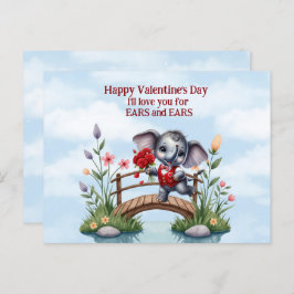 Happy Valentine's Day Elephant Ohren und Ohren Feiertagspostkarte
