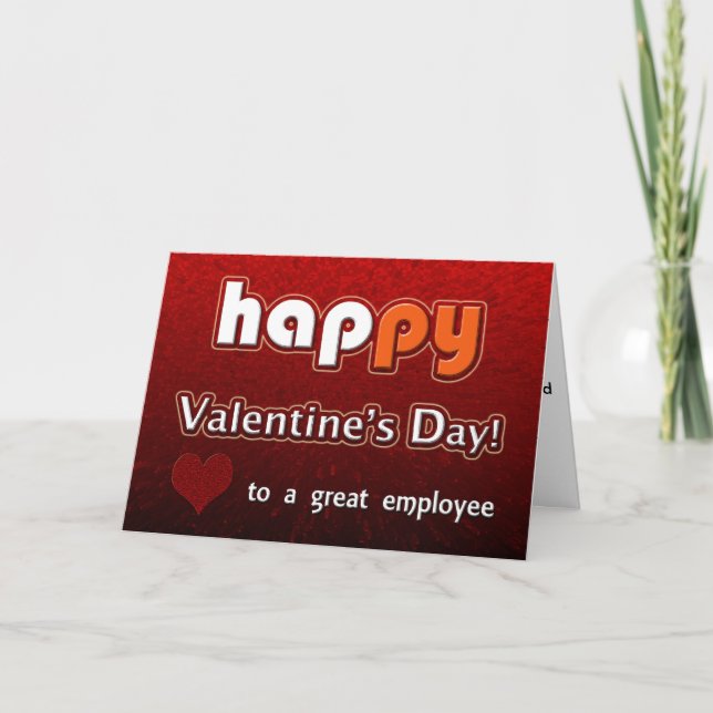 Happy Valentine's Day Employee Feiertagskarte (Vorderseite)