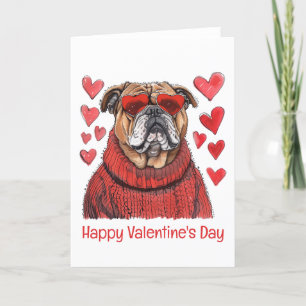 Happy Valentines Day English Bulldog Feiertagskarte