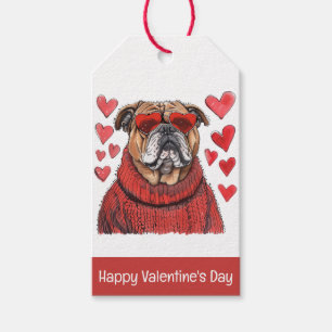 Happy Valentines Day English Bulldog Geschenkanhänger